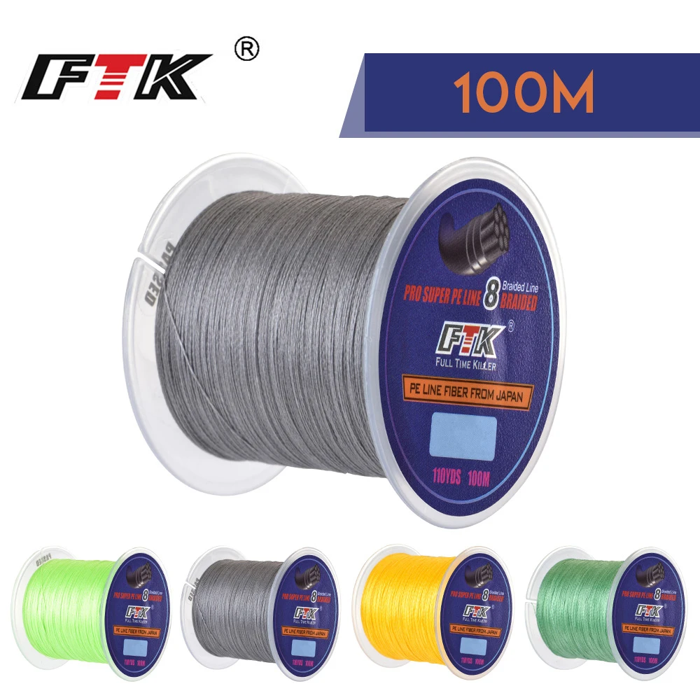 FTK 100m Fishing Line 25-90LB 1.0#-6.0# 8 Braided Line Smooth Multifilament PE Fishing Line Braided Wire 110Yds
FTK 100m Fishing Line 25-90LB 1.0#-6.0# 8 Braided Line Smooth Multifilament PE Fishing Line Braided Wire 110Yds