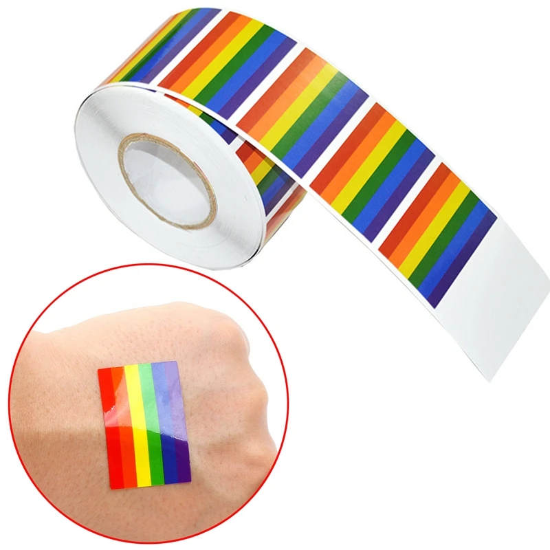 500 штук Гей Радуга наклейки в рулоне Поддержка Радужный Флаг ЛГБТ причин гордость