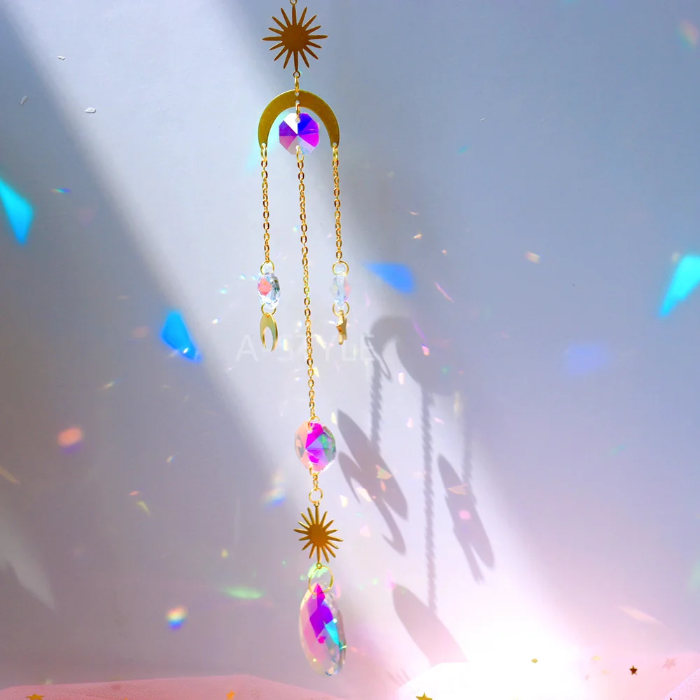 Sun Moon Star Gilded Handmade CatcherHome Decor Prisme Arc EN Ciel Decoration Atrapasol
Sun Moon Star Gilded Handmade CatcherHome Decor Prisme Arc EN Ciel Decoration Atrapasol
