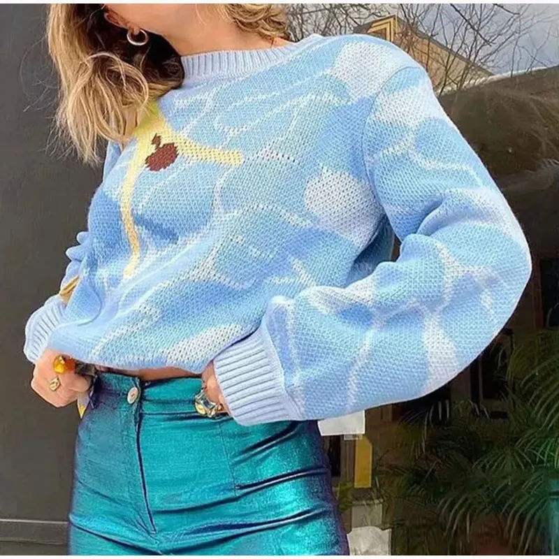 Женский свитер с винтажным принтом Y2K, повседневные свободные женские Топы с длинным рукавом, женская трикотажная одежда в стиле Харадзюку ...
Женский свитер с винтажным принтом Y2K, повседневные свободные женские Топы с длинным рукавом, женская трикотажная одежда в стиле Харадзюку ...