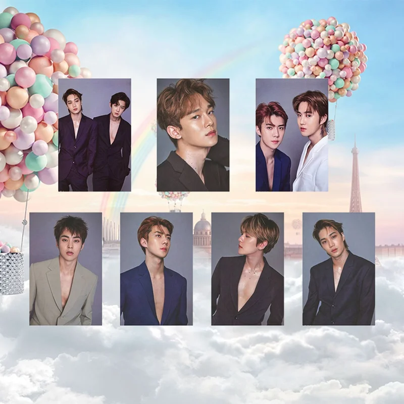 10 шт./компл. KPOP EXO 5-й альбом LOVE SHOT фотография карточка Хрустальная наклейка для