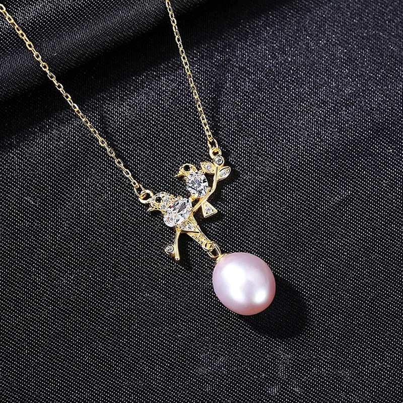 Knobspin 100% 925 Sterling Silver Freshwater Pearl Bird Wedding Pendant Necklace For Women High Carbon Diamond Fine Jewelry
Knobspin 100% 925 Sterling Silver Freshwater Pearl Bird Wedding Pendant Necklace For Women High Carbon Diamond Fine Jewelry