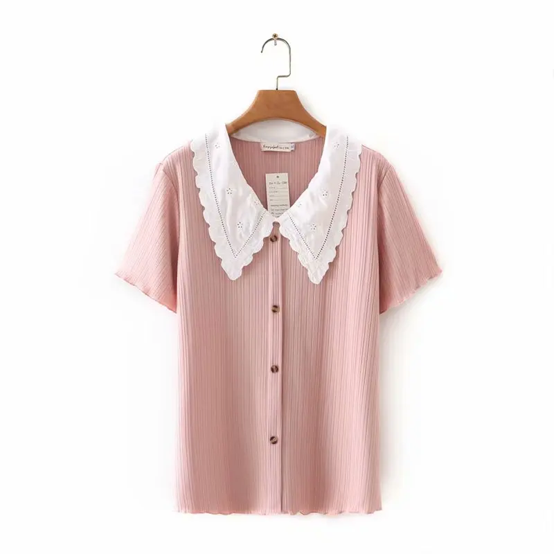 Plus size peter pan collar women tshirts 2021 new summer casual short sleeve lady t shirts female top pink black gray
Plus size peter pan collar women tshirts 2021 new summer casual short sleeve lady t shirts female top pink black gray