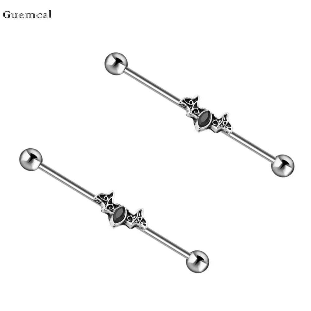 Guemcal 2pcs Fashion Creative Diamond-studded Bat Industrial Bridge Earrings Piercing Jewelry
Guemcal 2pcs Fashion Creative Diamond-studded Bat Industrial Bridge Earrings Piercing Jewelry