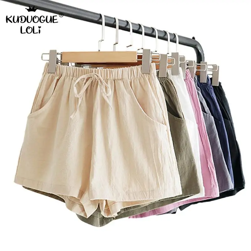 Women Summer Shorts Wide-Leg Hot Pants Cotton And Linen Thin Elastic Mid Waist Loose Casual Wear Plus Size Girl Beach Homewear
Women Summer Shorts Wide-Leg Hot Pants Cotton And Linen Thin Elastic Mid Waist Loose Casual Wear Plus Size Girl Beach Homewear