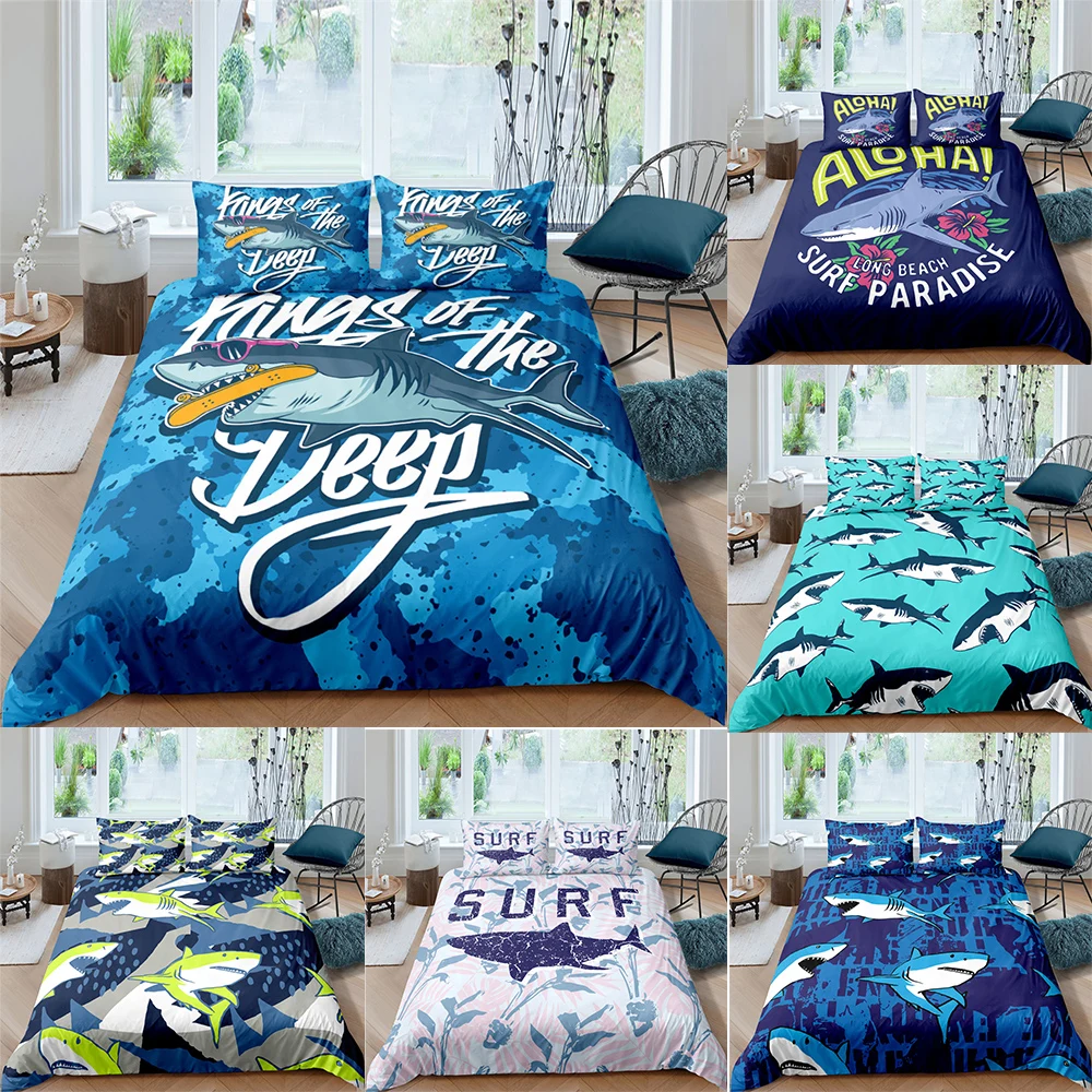 Комплект постельного белья с 3d-изображением акулы, милый детский комплект постельного белья, пододеяльник, одеяло, комплект постельного бе... 
Комплект постельного белья с 3d-изображением акулы, милый детский комплект постельного белья, пододеяльник, одеяло, комплект постельного бе...