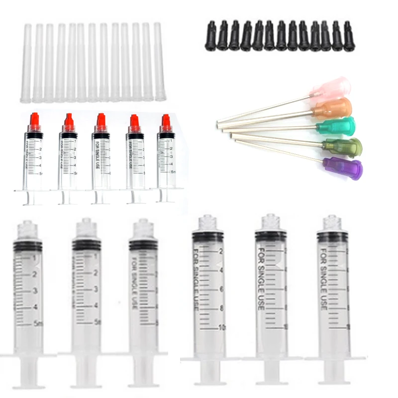 1/5 Pack 5/10ml Transparent Blunt Tip Syringe 5pcs Blunt Tip Needle & 5pcs Tip Cap sets For Industrial Tool
1/5 Pack 5/10ml Transparent Blunt Tip Syringe 5pcs Blunt Tip Needle & 5pcs Tip Cap sets For Industrial Tool