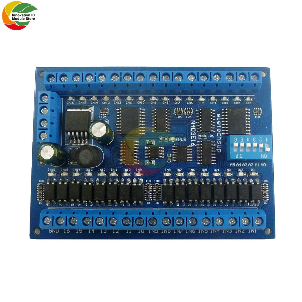 16 вход выходов RS485 дистанционный коммутатор PLC IO Плата расширения Modbus RTU модуль DC 12