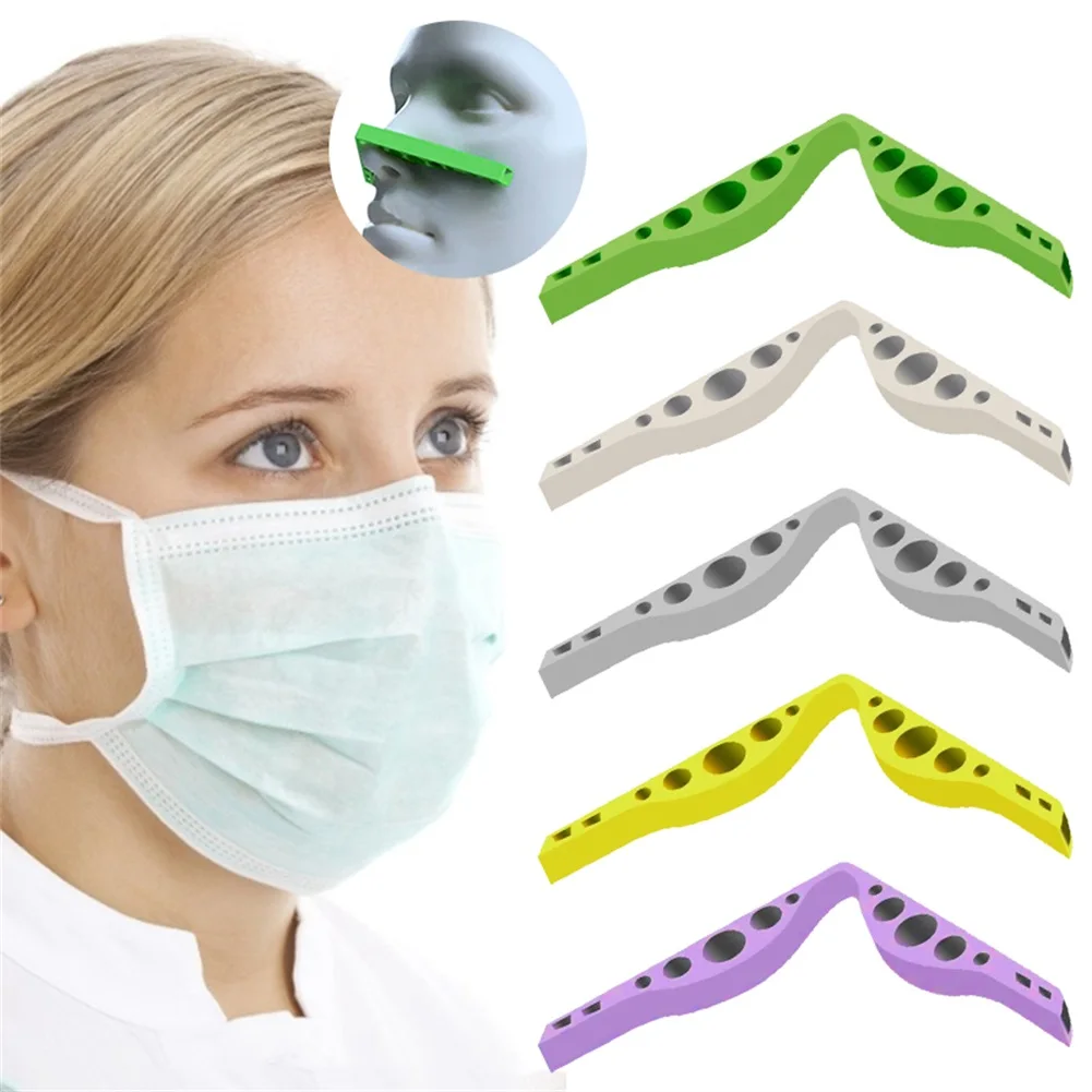 

5pcs Face Cover Bracket Rubber Anti-Fogging Nose Bridge Pads For Mask Bracket Protection Strip Inner Support Frame Mask Holder