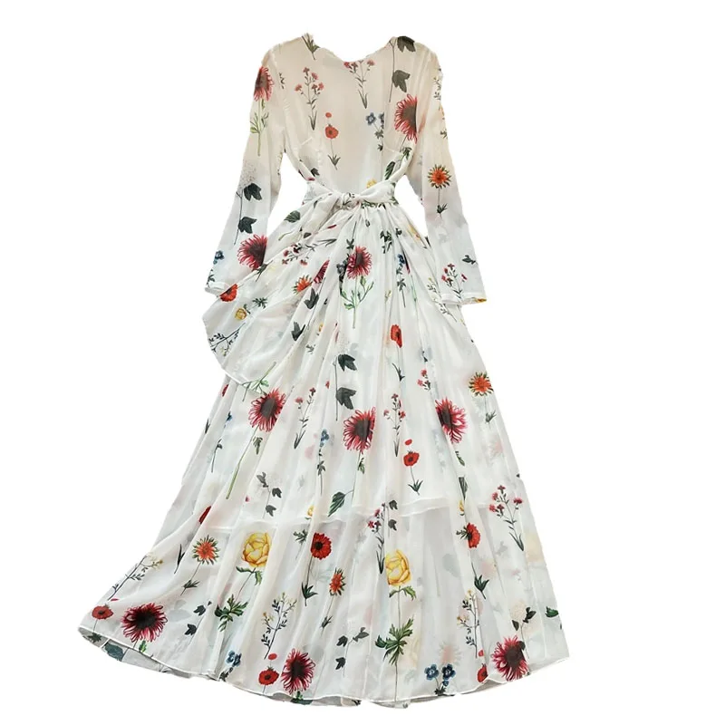 Fahion White Holiday Elegant Ankle Long Dress Summer New Women Round Neck Long Sleeve Chiffon Printed Big Swing Dress
Fahion White Holiday Elegant Ankle Long Dress Summer New Women Round Neck Long Sleeve Chiffon Printed Big Swing Dress