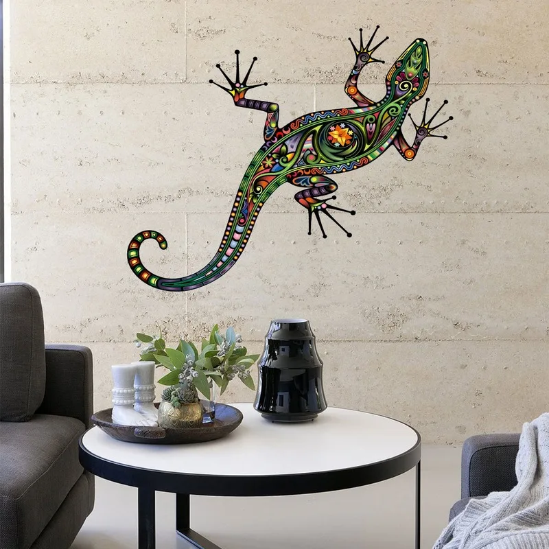 

Creative Reptile Gecko Wall Sticker Living Room Sofa Backdrop Wall Decoration Gecko Aesthetic Mural Self Adhesive Room Decor Pvc