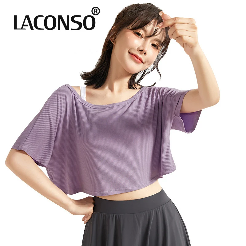 LACONSO Women's Short Slevee T-Shirts Tant Top For Female Fitness Gym Sports Running Yoga Jogging Outfit Workout Sexy Exercise
LACONSO Women's Short Slevee T-Shirts Tant Top For Female Fitness Gym Sports Running Yoga Jogging Outfit Workout Sexy Exercise