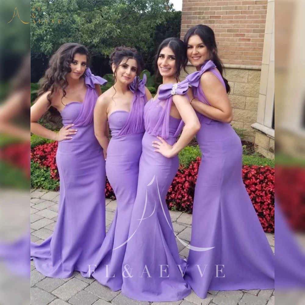 Purple Satin Bridesmaid Dresses for Women Elegant Wedding Party Dress Mermaid One Shoulder Bow Bridesmaids Woman Formal
Purple Satin Bridesmaid Dresses for Women Elegant Wedding Party Dress Mermaid One Shoulder Bow Bridesmaids Woman Formal