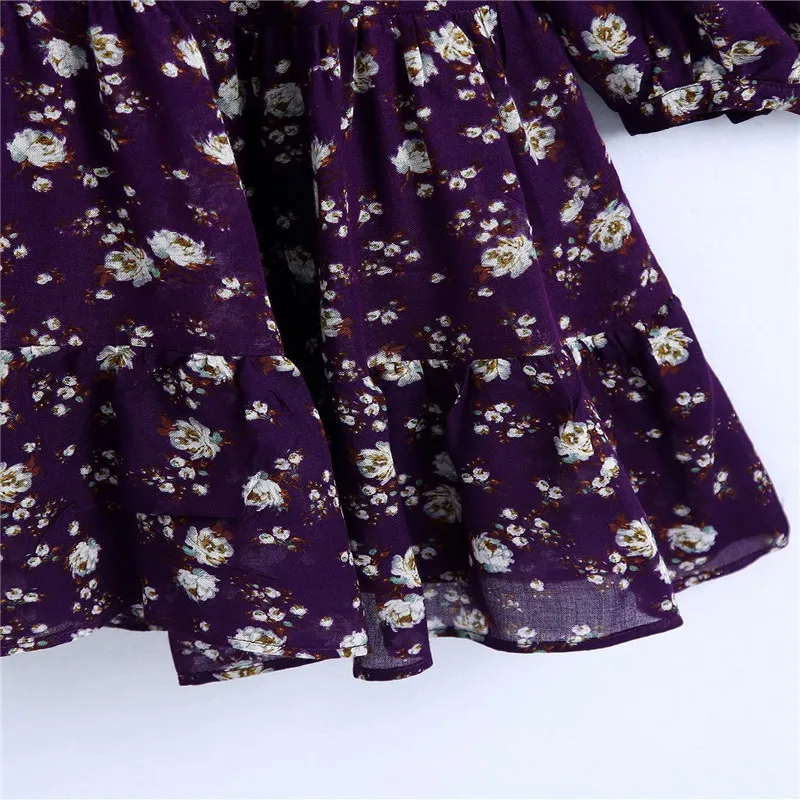 2021 Za Elegant Floral Print Purple Mini Dress Women Long Sleeve Ruffle Elastic Waist Vintage Ruched Dresses Lining Vestido
2021 Za Elegant Floral Print Purple Mini Dress Women Long Sleeve Ruffle Elastic Waist Vintage Ruched Dresses Lining Vestido