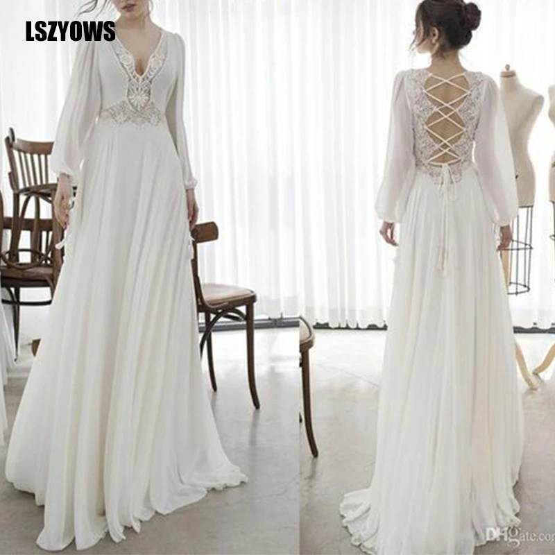 2021 Women Long White Chiffon Dress Long Sleeve V-Neck Hollow Out Patchwork Lace Party Dress Bohemian Sexy Backless Maxi Dresses
2021 Women Long White Chiffon Dress Long Sleeve V-Neck Hollow Out Patchwork Lace Party Dress Bohemian Sexy Backless Maxi Dresses
