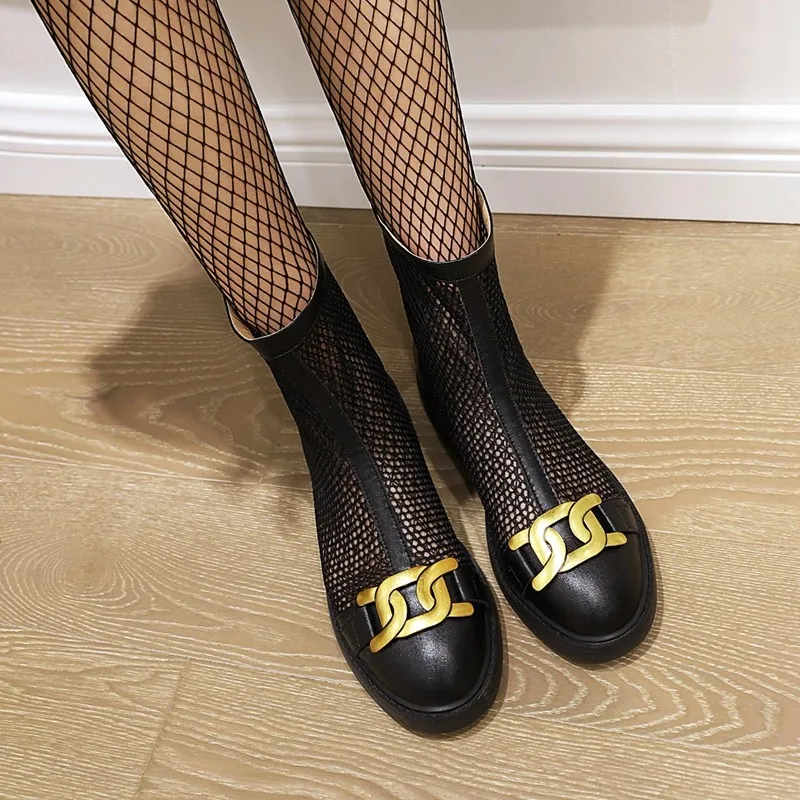 British Style Spring Autumn Women Mesh Net Chelsea Boots Leather Round Toe Platform Medium Chunky Heels Ankle Boots Big Size 43
British Style Spring Autumn Women Mesh Net Chelsea Boots Leather Round Toe Platform Medium Chunky Heels Ankle Boots Big Size 43