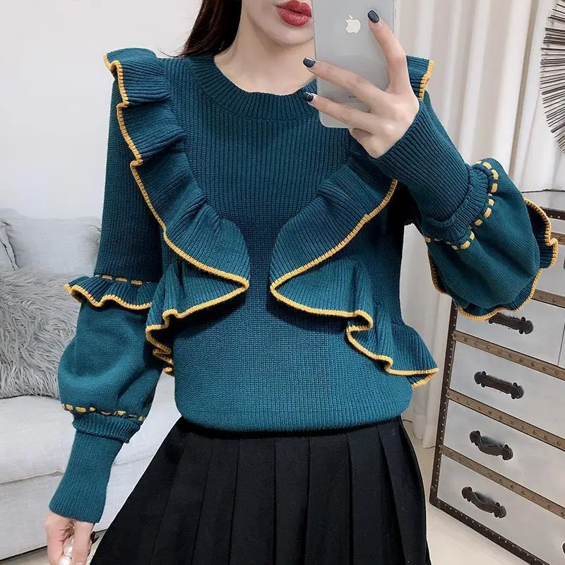 2021 early autumn sweater women new autumn and winter ins knit sweater Korean version of the ruffled bottoming shirt
2021 early autumn sweater women new autumn and winter ins knit sweater Korean version of the ruffled bottoming shirt