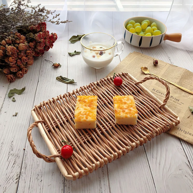 Rattan Storage Tray Rectangular Handwoven Basket Food Storage Platters Plate Picnic Bread Dish Multipurpose Snack Drying Dustpan
Rattan Storage Tray Rectangular Handwoven Basket Food Storage Platters Plate Picnic Bread Dish Multipurpose Snack Drying Dustpan