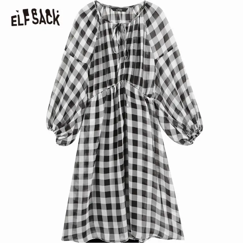ELFSACK Black Plaid High Waist Casual Women Chiffon Dress 2020 Summer ELF Lantern Sleeve Korean Ladeis Preppy Daily Work Dresses
ELFSACK Black Plaid High Waist Casual Women Chiffon Dress 2020 Summer ELF Lantern Sleeve Korean Ladeis Preppy Daily Work Dresses