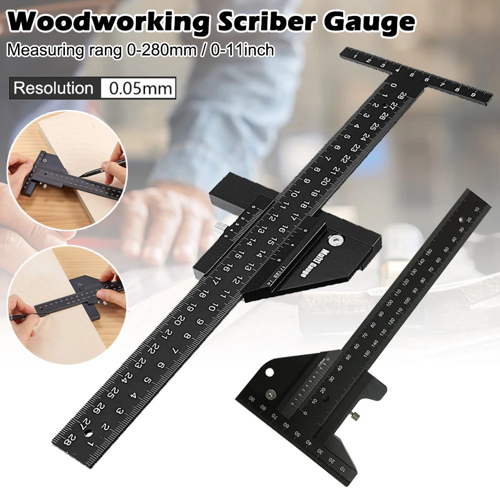 Multifunction Woodworking Scriber Gauge for Measuring and Marking Aluminum Alloy Framing Ruler with Magnet Carpentry Tools Kit
Multifunction Woodworking Scriber Gauge for Measuring and Marking Aluminum Alloy Framing Ruler with Magnet Carpentry Tools Kit
