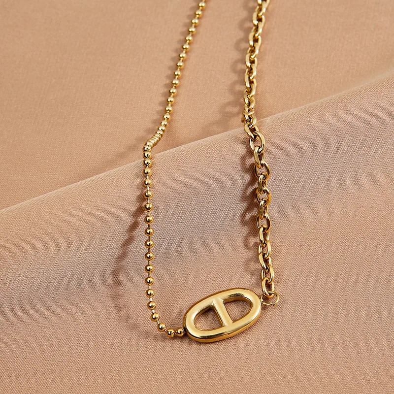 Cute Pig Nose Stitching Chain Titanium Steel Necklace Simple Pendant Temperament Clavicle Chain
Cute Pig Nose Stitching Chain Titanium Steel Necklace Simple Pendant Temperament Clavicle Chain
