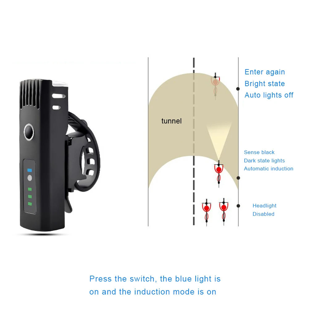 NEW 2021 BLACK Mountain Bike Light Sensor Bike Light Headlight LED Night Bike Light Headlight
NEW 2021 BLACK Mountain Bike Light Sensor Bike Light Headlight LED Night Bike Light Headlight
