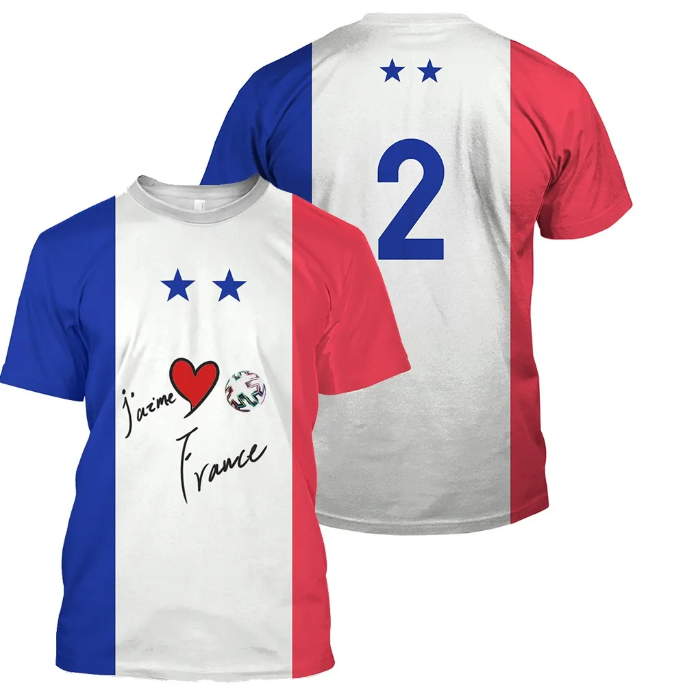 Summer 2021 Men T-shirts New France Football Team Short Sleeve Tee Oversize Sportswear Top T-shirt Outdoor Sweat Absorbing
Summer 2021 Men T-shirts New France Football Team Short Sleeve Tee Oversize Sportswear Top T-shirt Outdoor Sweat Absorbing