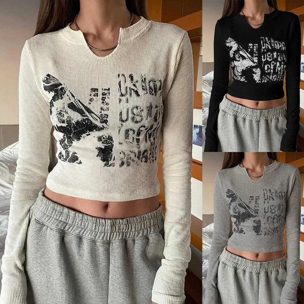 Oeak Vintage Letter Print Long Sleeve Crop Top Women Sexy Slim Knitted T Shirt Korean Style Chic Grunge Aesthetic Streetwear
Oeak Vintage Letter Print Long Sleeve Crop Top Women Sexy Slim Knitted T Shirt Korean Style Chic Grunge Aesthetic Streetwear