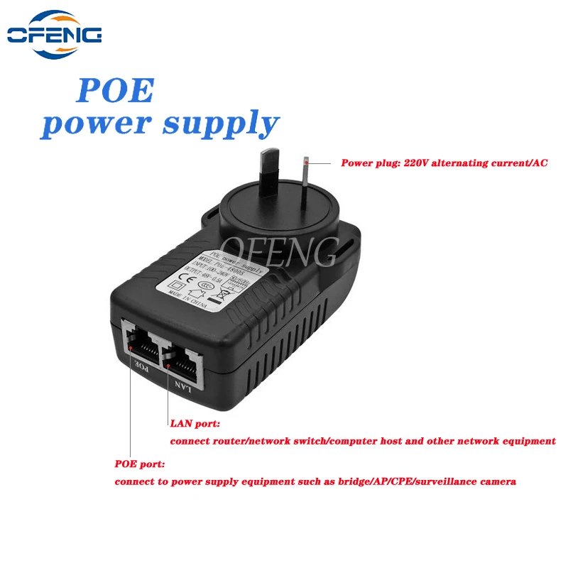 100Mbps POE injector AU Adapter 12V/15V/18V/24V/48V for IP Camera CCTV Security Surveillance Video ,Wall Plug Power Supply
100Mbps POE injector AU Adapter 12V/15V/18V/24V/48V for IP Camera CCTV Security Surveillance Video ,Wall Plug Power Supply