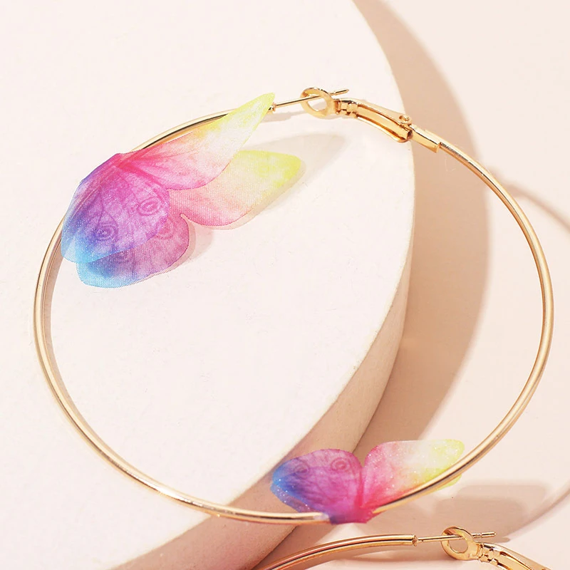 Beautiful Double Butterfly Earrings European Summer Girls Multicolor Big Round Circle Gold Hoop Earrings Jewelry For Women
Beautiful Double Butterfly Earrings European Summer Girls Multicolor Big Round Circle Gold Hoop Earrings Jewelry For Women