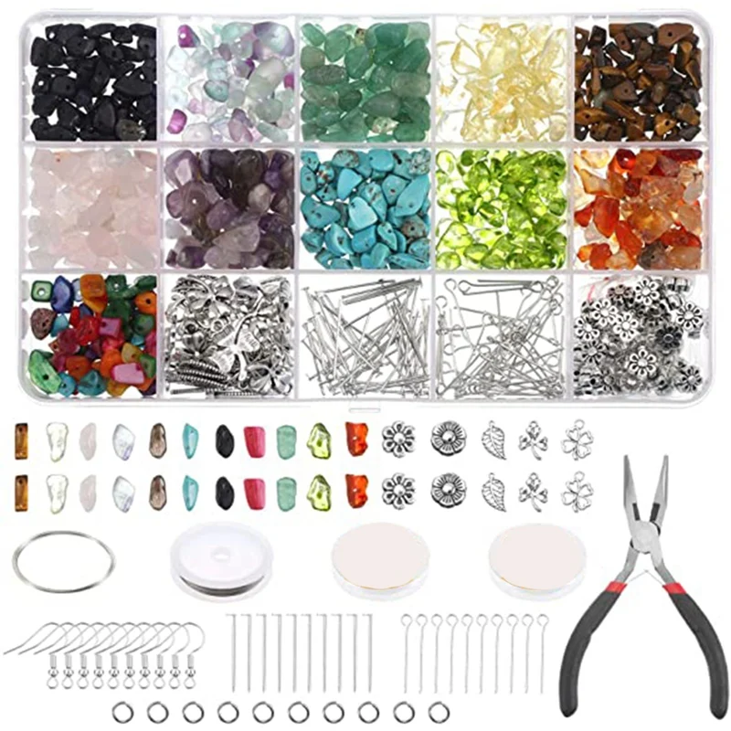 Crystal Chips and Gemstones Beads for Jewelry Making, with Jewelry Wire, Hooks, Pliers, Jewelry Making Kit for Adults
Crystal Chips and Gemstones Beads for Jewelry Making, with Jewelry Wire, Hooks, Pliers, Jewelry Making Kit for Adults