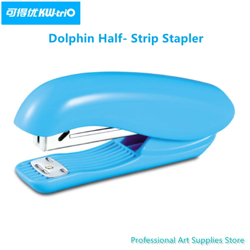

KW-triO Dolphin Half- Strip Stapler Paper Binding Machine 24/6 26/6 Staples Bright Color School Office Binding Supplies 5665