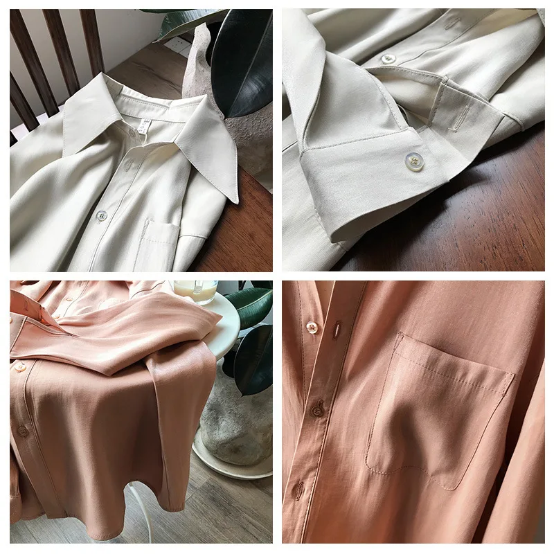 Shirts 2021 Spring Women's Fashion Long Sleeves Pink Shirt Women's Solid Loose Casual Thin Satin Light Shirt Plus Size Top Wear
Shirts 2021 Spring Women's Fashion Long Sleeves Pink Shirt Women's Solid Loose Casual Thin Satin Light Shirt Plus Size Top Wear