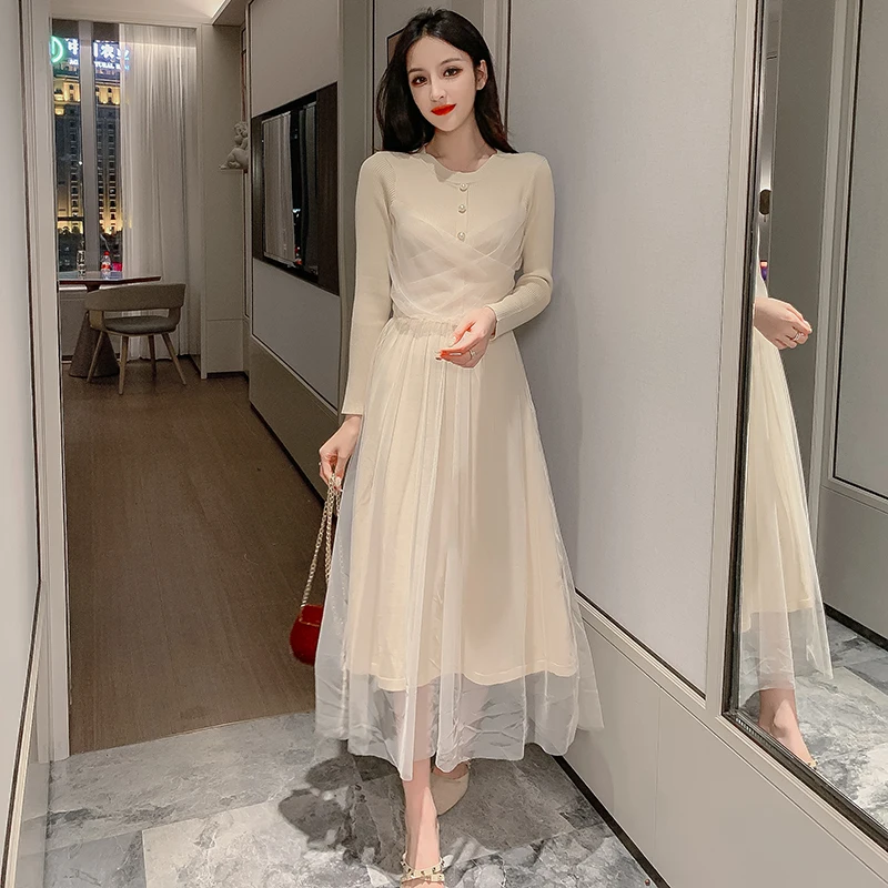 Korean Knitted Dress Women Sweaters Dresses Women High Waist Mesh Sweater Dress Plus Size Woman Long Sleeve Lace Sweater Dresses
Korean Knitted Dress Women Sweaters Dresses Women High Waist Mesh Sweater Dress Plus Size Woman Long Sleeve Lace Sweater Dresses