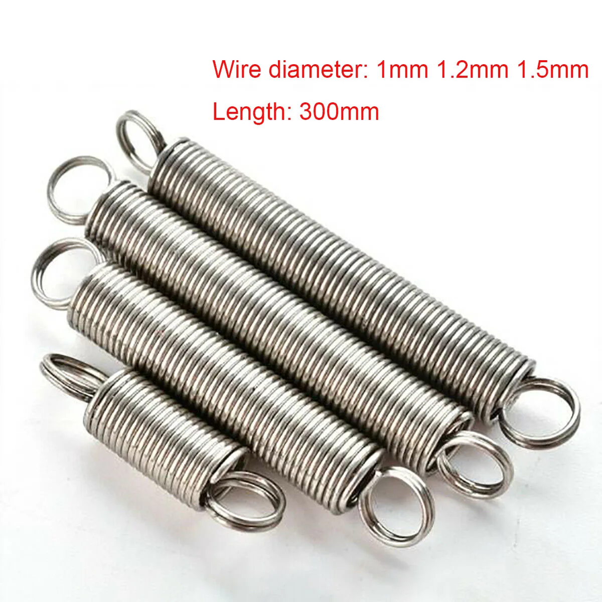 1Pcs 300mm Length 304 Stainless Steel Dual Hook Tension Spring Extension Spring Wire Diameter 1mm 1.2mm 1.5mm
1Pcs 300mm Length 304 Stainless Steel Dual Hook Tension Spring Extension Spring Wire Diameter 1mm 1.2mm 1.5mm