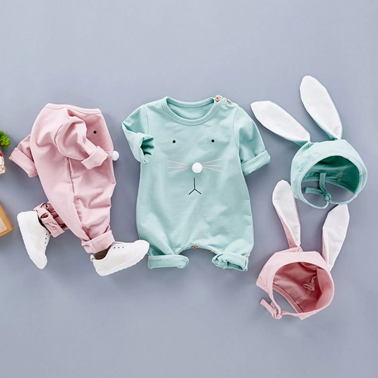 noworodek dziewczynka Newborn Infant Baby Girls Boys Cartoon Rabbit Ear Romper Jumpsuit+Hat Outfits baby meisjes kleding E1
noworodek dziewczynka Newborn Infant Baby Girls Boys Cartoon Rabbit Ear Romper Jumpsuit+Hat Outfits baby meisjes kleding E1