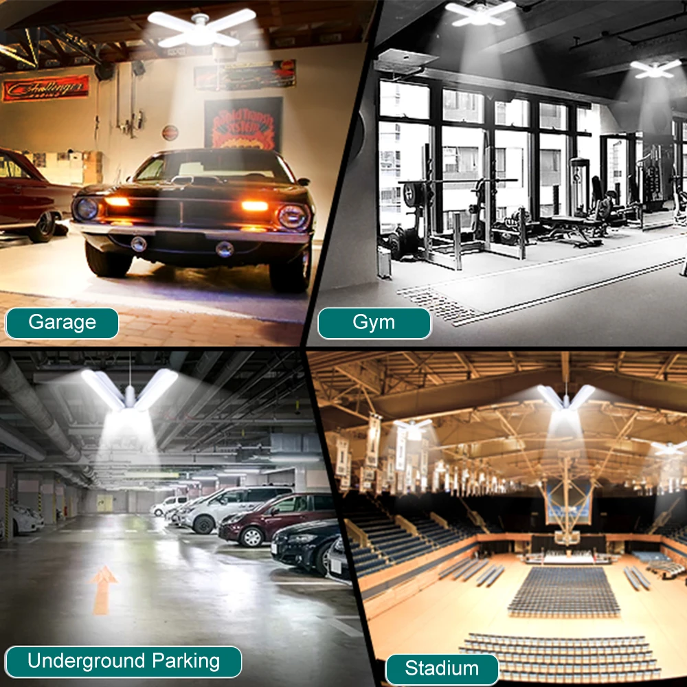 60W Led fan bulb foldable E27 super bright fan blade light, AC 220V factory garage workshop, industrial lighting energy saving
60W Led fan bulb foldable E27 super bright fan blade light, AC 220V factory garage workshop, industrial lighting energy saving