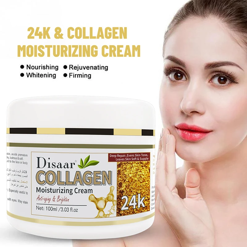 100ML 24K Collagen Anti Wrinkle Facial Cream Whitening Moisturizing Power Lifting Facial Brighten Skin Cream Skin Care
100ML 24K Collagen Anti Wrinkle Facial Cream Whitening Moisturizing Power Lifting Facial Brighten Skin Cream Skin Care