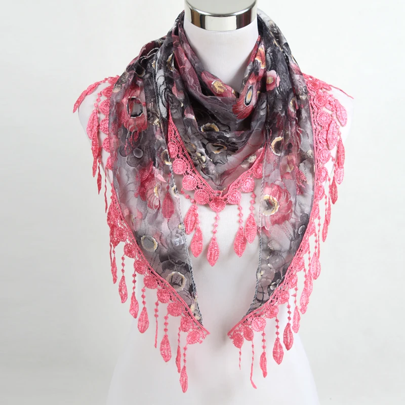Women Fashion Triangle Scarf Lace Floral Summer Beach Tassel Scarves Chiffon Silk Wrap Pashmina Stole Foulard Hijab SJJ02
Women Fashion Triangle Scarf Lace Floral Summer Beach Tassel Scarves Chiffon Silk Wrap Pashmina Stole Foulard Hijab SJJ02