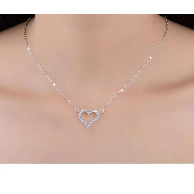 POPACC 925 Sterling Silver Jewelry Shiny CZ Zirconia Love Heart Shape Pendant Necklace For Women Gift collares bijoux
POPACC 925 Sterling Silver Jewelry Shiny CZ Zirconia Love Heart Shape Pendant Necklace For Women Gift collares bijoux