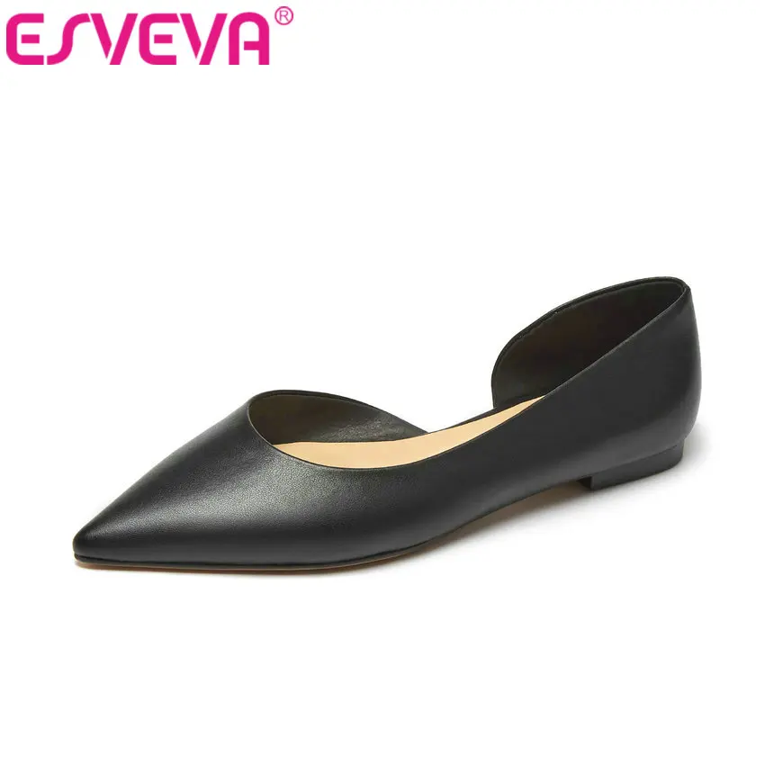 ESVEVA 2021 Women Pointed Toe Summer Flat Heels Genuine Leather Soft Microfiber Elegant Slip On Female Shoes Big Size 34-39
ESVEVA 2021 Women Pointed Toe Summer Flat Heels Genuine Leather Soft Microfiber Elegant Slip On Female Shoes Big Size 34-39