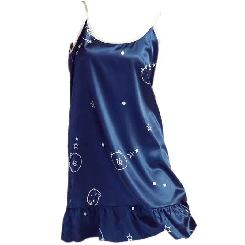 Summer Ice Silk Pleasantly Cool Nightgown Women Sleepwear Sexy Night Dress Strap Cartoon Nightwear Sleep AD317
Summer Ice Silk Pleasantly Cool Nightgown Women Sleepwear Sexy Night Dress Strap Cartoon Nightwear Sleep AD317