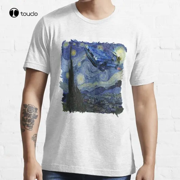 

Starry Night Delorean T-Shirt Tee Shirt Custom Aldult Teen Unisex Digital Printing Fashion Funny New Xs-5Xl