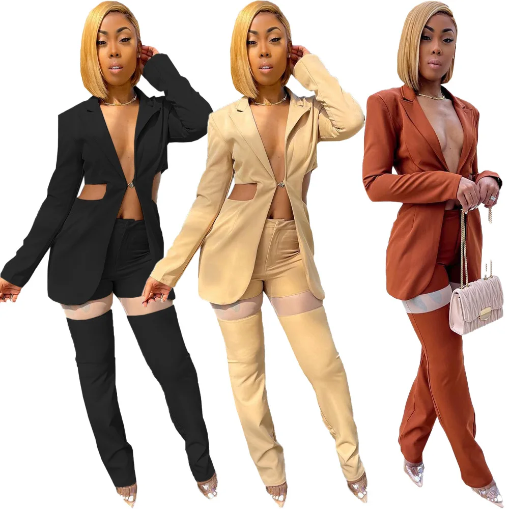 Женский офисный брючный костюм, классический деловой костюм со скрытым двубортным блейзером и брюками, деловые костюмы из двух предметов
Женский офисный брючный костюм, классический деловой костюм со скрытым двубортным блейзером и брюками, деловые костюмы из двух предметов