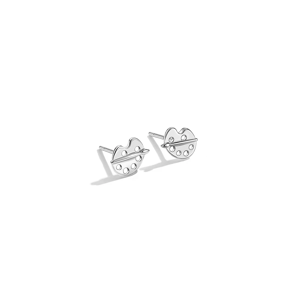 SILVERHOO Genuine S925 Sterling Silver Stud Earrings For Women Hollow Color Palette And Brush Creative Silver Earrings Jewelry
SILVERHOO Genuine S925 Sterling Silver Stud Earrings For Women Hollow Color Palette And Brush Creative Silver Earrings Jewelry