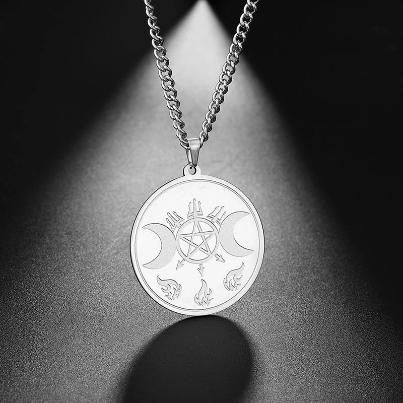 Stainless Steel Punk Jewelry Retro Symbol Moon Star Solomon Seal Necklaces Round Pendant Necklace for Men
Stainless Steel Punk Jewelry Retro Symbol Moon Star Solomon Seal Necklaces Round Pendant Necklace for Men