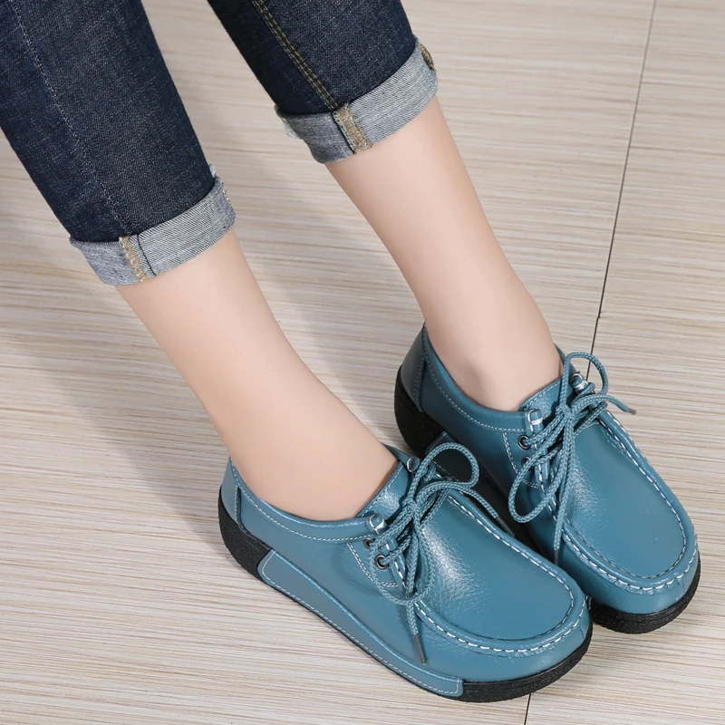 Women Flats Comfortable Loafers Shoes Woman Breathable Leather Lace-up Sneakers Women Fashion Black Soft Casual Shoes Female
Women Flats Comfortable Loafers Shoes Woman Breathable Leather Lace-up Sneakers Women Fashion Black Soft Casual Shoes Female