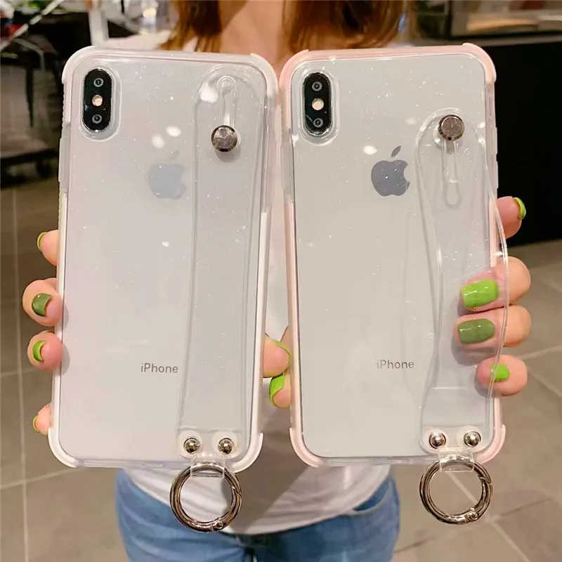 Противоударный блестящий прозрачный силиконовый чехол для телефона Iphone 11 Pro Max X Xr