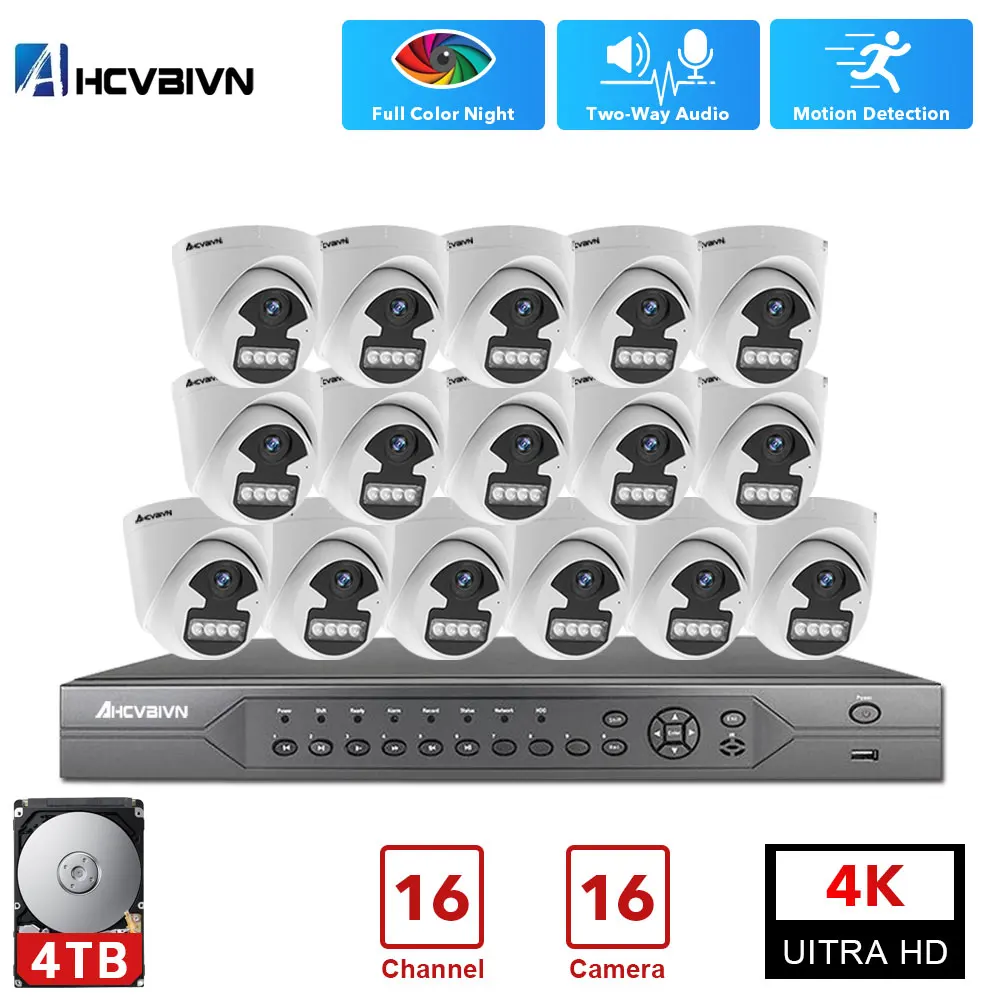 POE Security Camera System 16CH 5MP/4K POE NVR Kit HD 5MP Full Color Night Vision Camera CCTV Video Surveillance System Set
POE Security Camera System 16CH 5MP/4K POE NVR Kit HD 5MP Full Color Night Vision Camera CCTV Video Surveillance System Set
