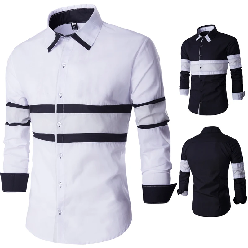 Foreign trade hot-selling men's long-sleeved shirt stitching design fashion slim shirt
Foreign trade hot-selling men's long-sleeved shirt stitching design fashion slim shirt